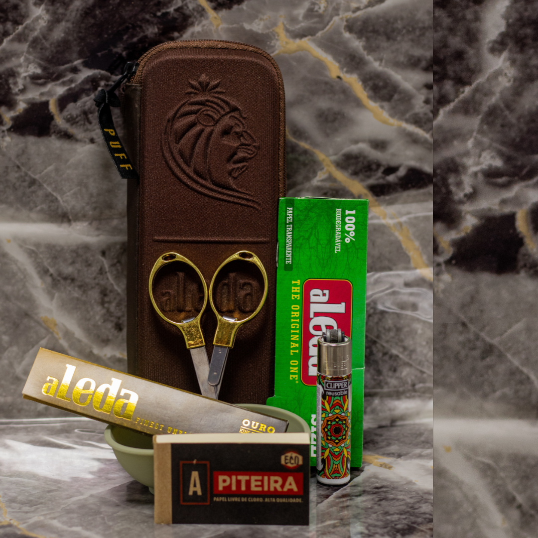 Kit Completo – Case Puff  Aleda Marrom Slim